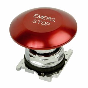 10250T33P0P - Jumbo Mashroom Head PB - Red Emer. Stop In Plasti