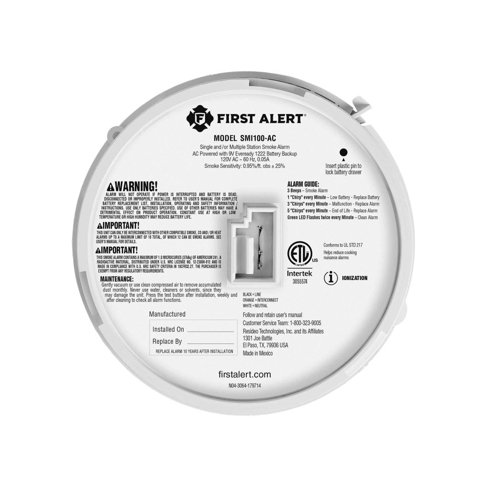 1046836 - 120V Ac/DC Smoke W/Silence & Btry BKP - Ul 217 8TH - Image 5