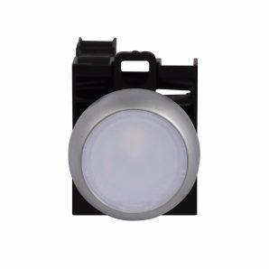 M22DRLWK11230WP - White FL Ill Main PB 1NO/1NC 85-264VAC Led LGND PL