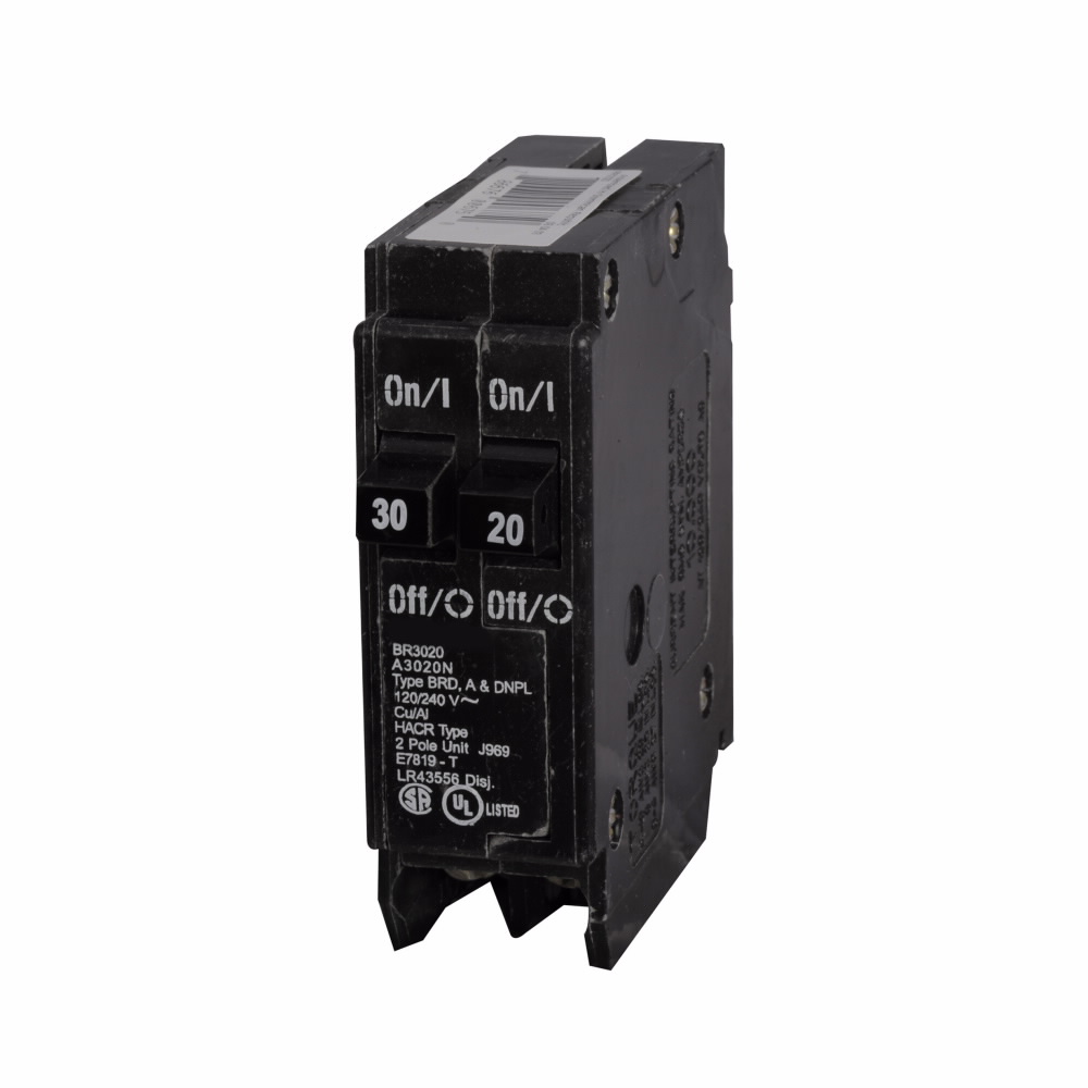 BR2030 - BR Duplex BRKR 1-20A/1-30A 1 Pole 120/240V 10K Non - Image 2