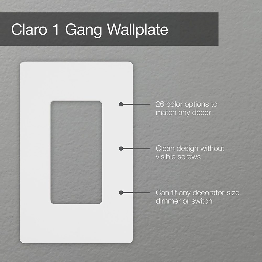 CW1WH - Claro Wallplate 1 Gang White - Image 2