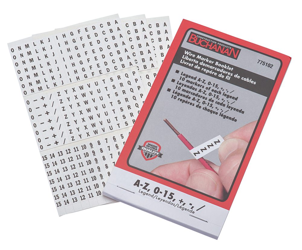 775102 - Wire Marker Booklet, A-Z, 0-15, +, -, / - Image 3