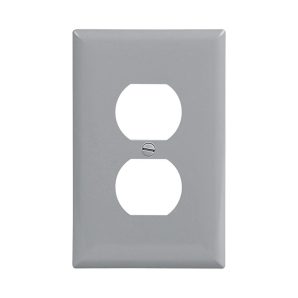 PJ8GY - Wallplate 1G Duplex Poly Mid Gy