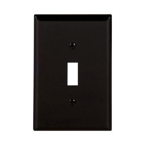 PJ1BK - Wallplate 1G Toggle Poly Mid BK