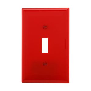 PJ1RD - Wallplate 1G Toggle Poly Mid RD