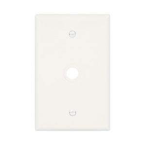 PJ11W - Wallplate 1GTEL/Coax.406"Hole Poly Mid BX WH