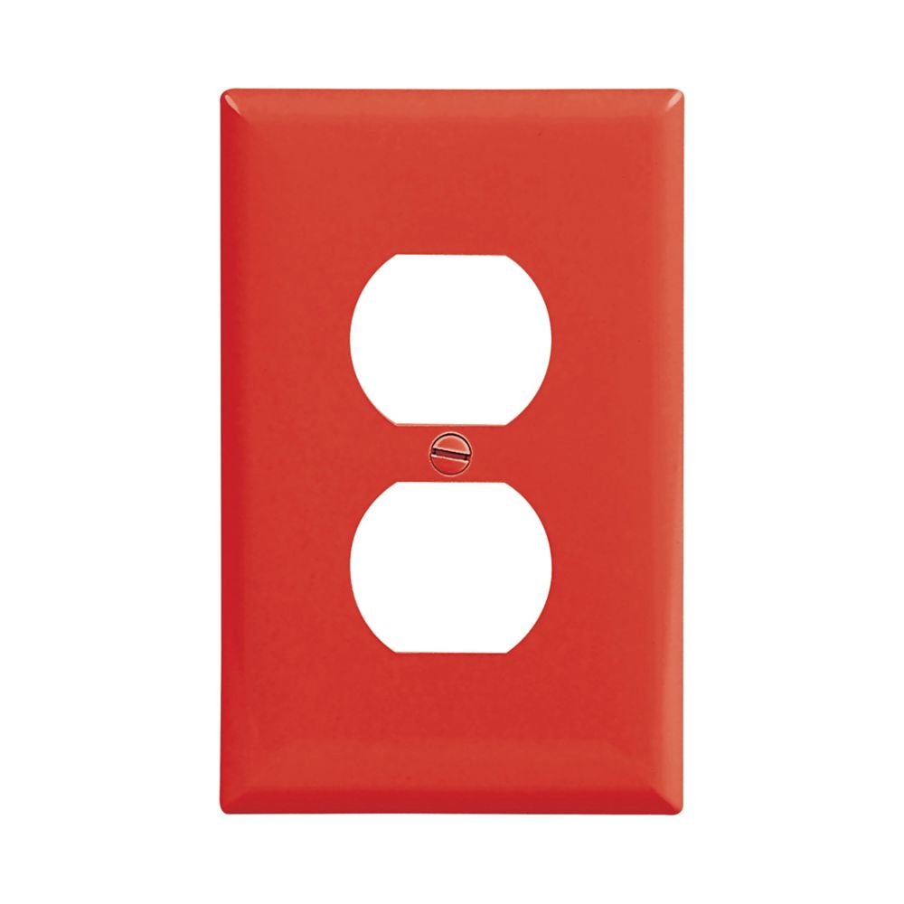 PJ8RD - Wallplate 1G Duplex Poly Mid RD