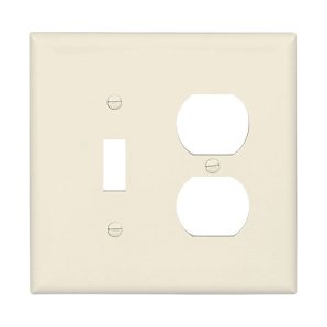 PJ18LA - Wallplate 2G Toggle/Duplex Poly Mid La