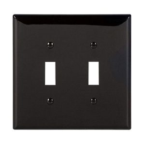 PJ2BK - Wallplate 2G Toggle Poly Mid BK