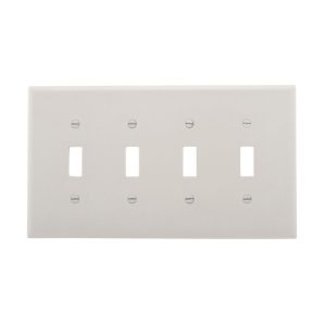 2054WB0X - Wallplate 4G Toggle Thermoset Mid WH