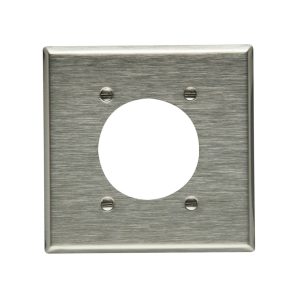 93227B0X - Wallplate 2G SGL Recp 2.1563"Hole STD SS