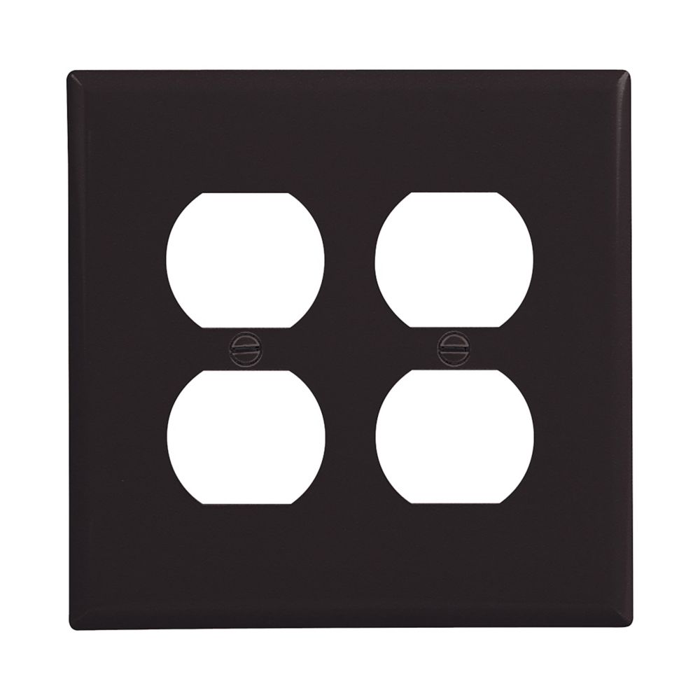 PJ82BK - Wallplate 2G Duplex Poly Mid BK