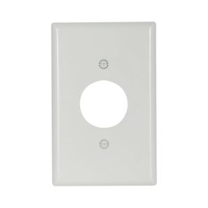 PJ7W - Wallplate 1G SGL Rec W/1.4" Hole Poly Mid WH
