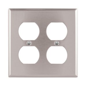 93102B0X1 - Wallplate 2G Duplex Receptacle STD SS