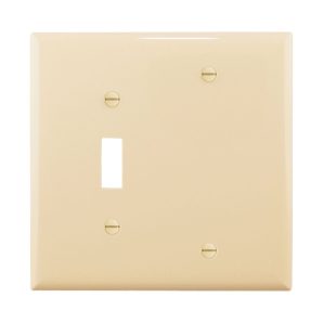 PJ113V - Wallplate 2G Toggle/Blank Poly Mid Iv