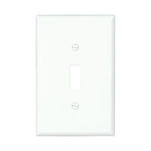 PJ1W - Wallplate 1G Toggle Poly Mid WH