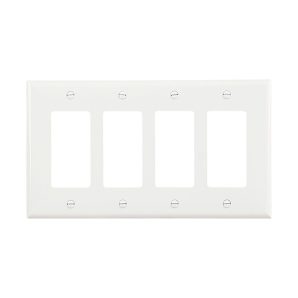 PJ264W - Wallplate 4G Decorator Poly Mid WH