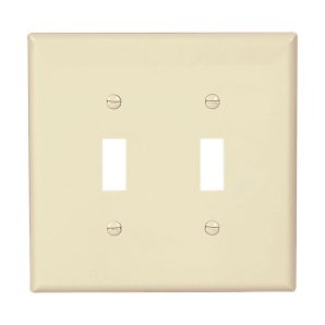 PJ2A - Wallplate 2G Toggle Poly Mid Al