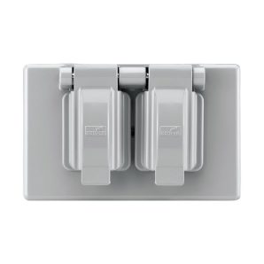 S1962 - Cover 1G Dup Recp Non-Wet Horiz Plas Gy