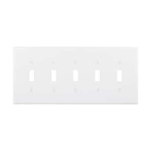 PJ5W - Wallplate 5G Toggle Poly Mid WH