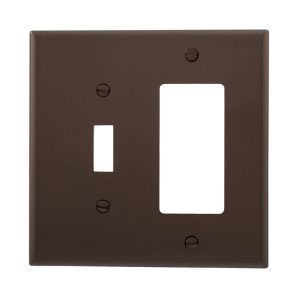 PJ126B - Wallplate 2G Toggle/Deco Poly Mid BR