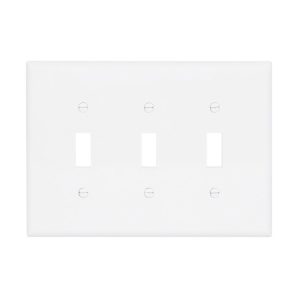 PJ3W - Wallplate 3G Toggle Poly Mid WH
