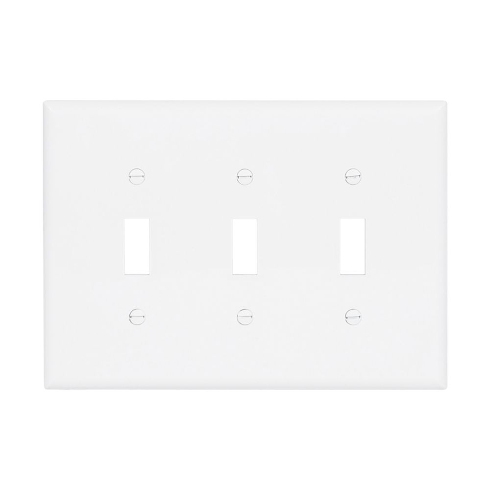 PJ3W - Wallplate 3G Toggle Poly Mid WH