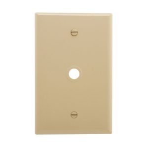 PJ11V - Wallplate 1GTEL/Coax.406"Hole Poly Mid BX Iv