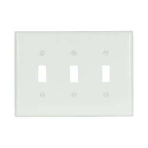 2041WB0X - Wallplate 3G Toggle Thermoset Mid WH
