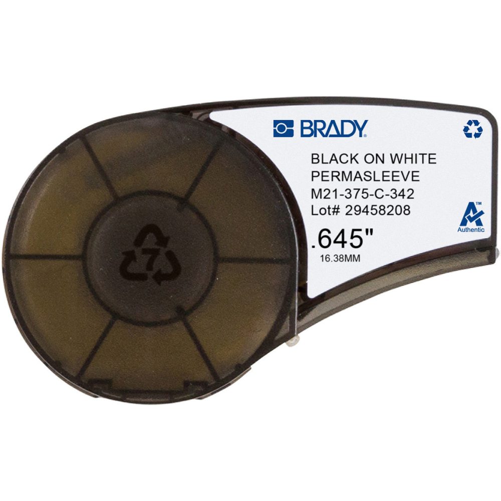M21375C342 - Heat Shrink Wire/Cable Labels, 3/8" D BK/WH - Image 3