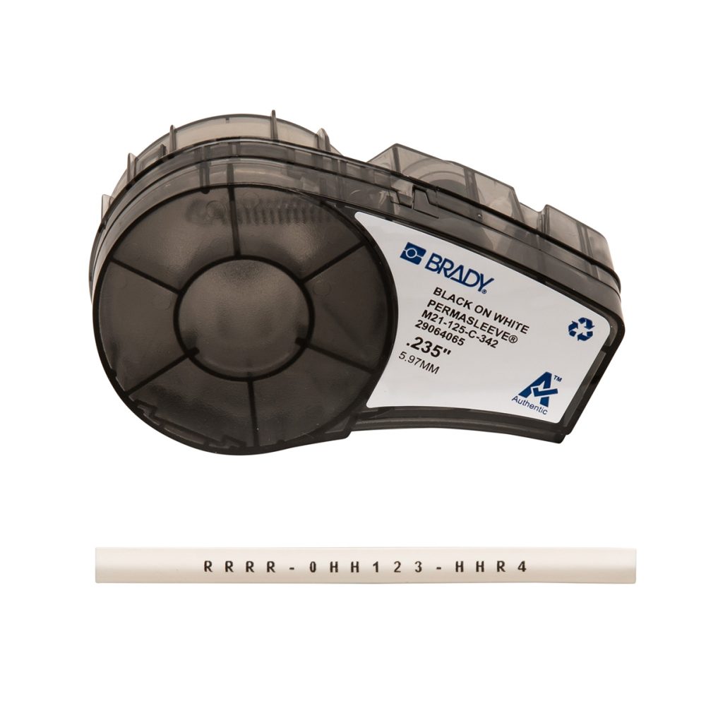 M21125C342 - Heat Shrink Wire/Cable Labels, 1/8" D BK/WH