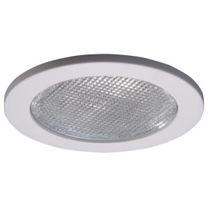 951PS - 4" Trim Lensed Showerlight 120V White Trim With GL