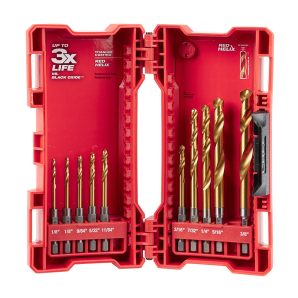 48894633 - Shockwave Red Helix Titanium Drill Bit Set - 10PC