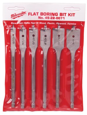 49220071 - Flat Boring Bit 6" Universal Set - 6PC