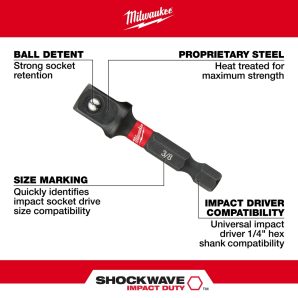 48325033 - Shockwave Impact Hex Shank Socket Adapter Set