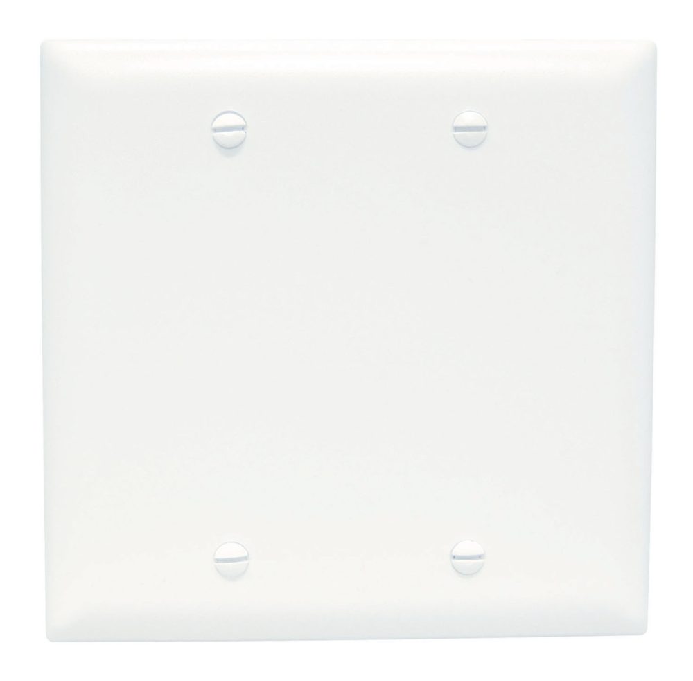 TP23W - Trademaster Wallplate 2G Blank Box Mount WH