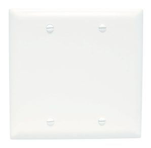 TP23W - Trademaster Wallplate 2G Blank Box Mount WH
