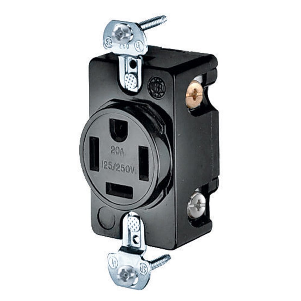 HBL8410 - SGL RCPT, 3P4W, 20A 125/250V, 14-20R, BK