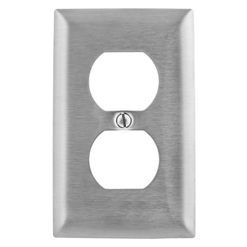 SS8 - Wallplate, 1-G, Duplex Receptacle, SS