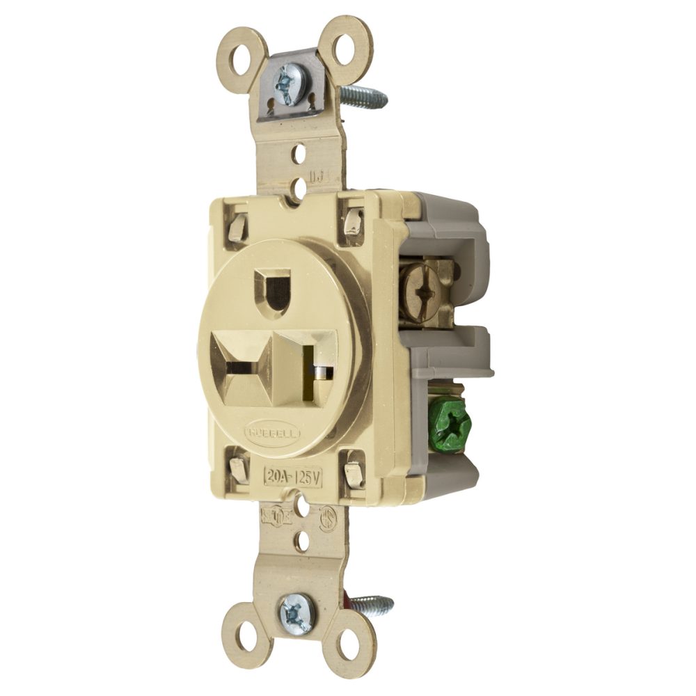 HBL5461I - SGL RCPT, Ind GRD, 20A 250V, 6-20R, Iv