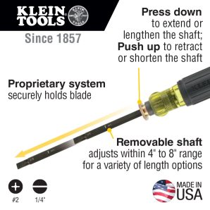 32751 - Adjustable Screwdriver, #2 Phillips, 1/4" Slotted