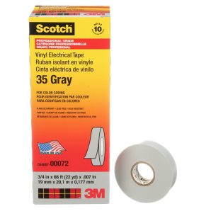 35GY - Vinyl Color Coding Elec Tape 35, 3/4" X 66', Gray