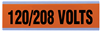 44295 - Voltage & Conduit Marker, 120/208V, Type A, 1/Card