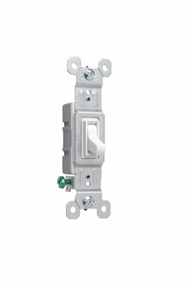 13037W - Switch Toggle 3-Way 15A 120V GRD WH