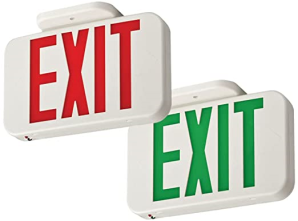EXRGELM6 - Led Exit Red/Green Switchable W/Backup Battery