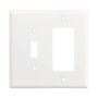 PJ126W - Wallplate 2G Toggle/Deco Poly Mid WH