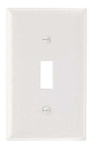 SP1W - Plastic Wallplate 1G Toggle W/Out Line WH