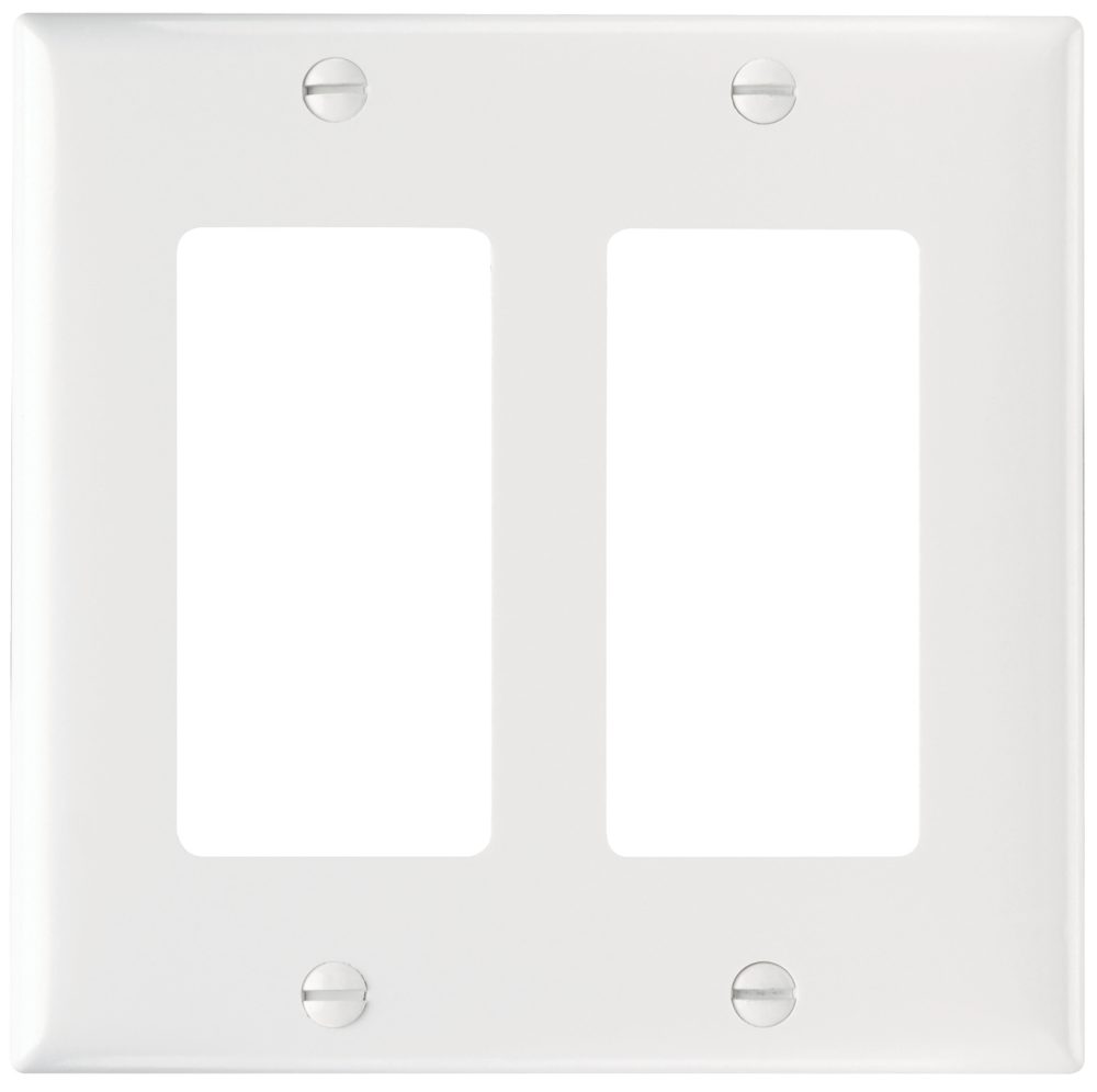 SP262W - Plastic Wallplate 2G 2SPLEX W/Out Line WH