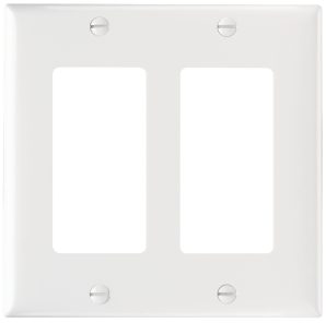 TPJ262W - Trademaster Wallplate Jumbo 2G 2 Decor WH