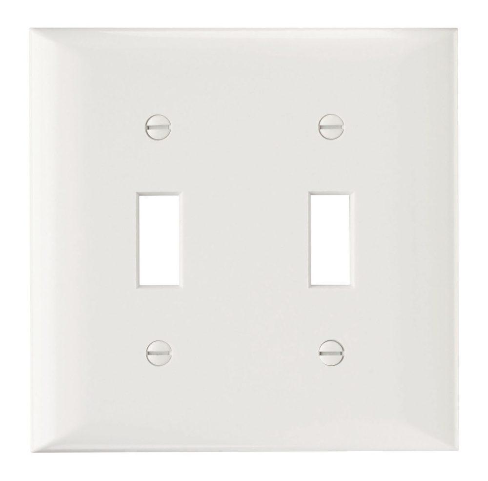 SP2W - Plastic Wallplate 2G 2 Toggle W/Out Line WH